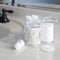 ARAD Cotton Ball, Swab, and Q-tip Storage Set, 1-Piece, 3-Compartments, for Easy Organization on Bathroom Counters, Under Sink Placement, or Vanity Tables