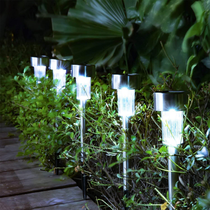 avepio Solar Lights Outdoor [16pack]-Solar Powered Pathway Bright White-Landscape Light for Lawn/Patio/Yard/Walkway/Driveway, Stainless Steel