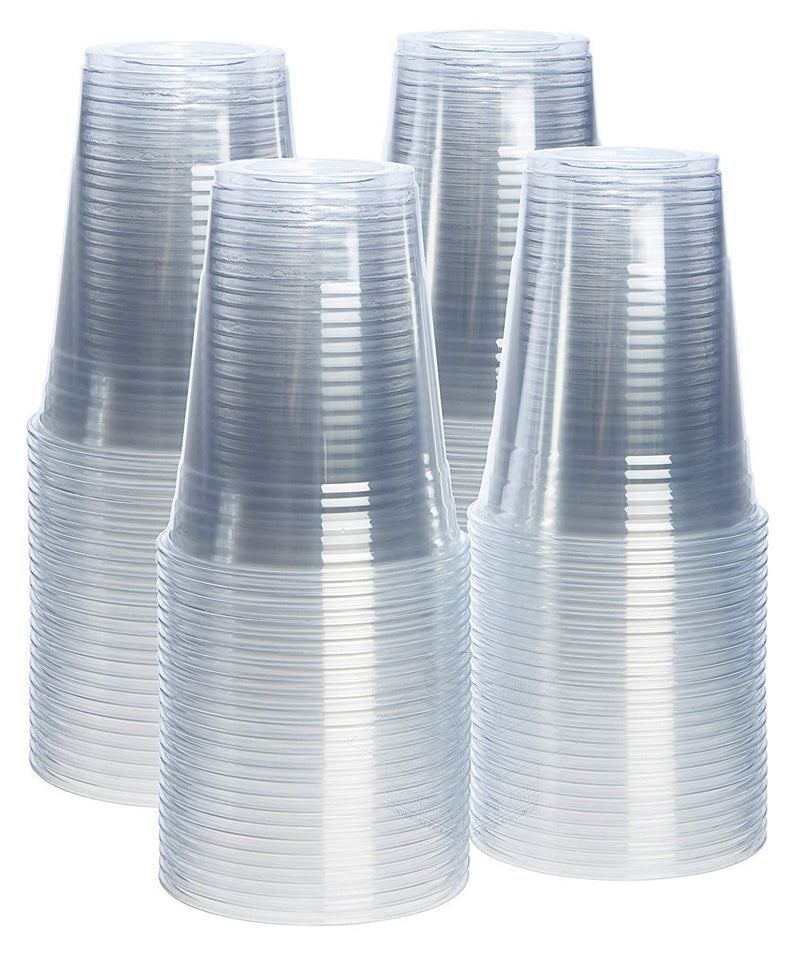 [100 Pack - 9 oz.] Crystal Clear PET Plastic Cups, Party Cups by Comfy Package