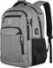 Laptop Backpack,Business Travel Anti Theft Slim Durable Laptops Backpack with USB Charging Port,Water Resistant College School Computer Bag for Women & Men Fits 15.6 Inch Laptop and Notebook - Grey