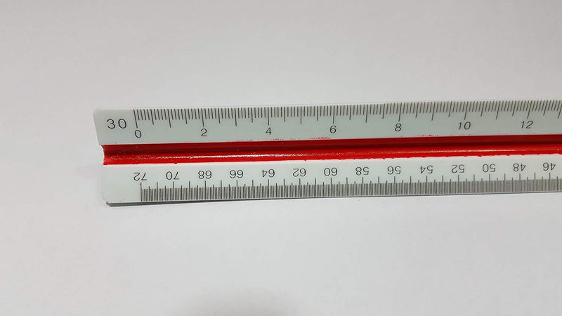 Triangular Engineering Scale Ruler by Ferocious Viking with Color-Coded Grooves with Fractions of an inch 1:10, 1:20, 1:30, 1:40, 1:50, 1:60