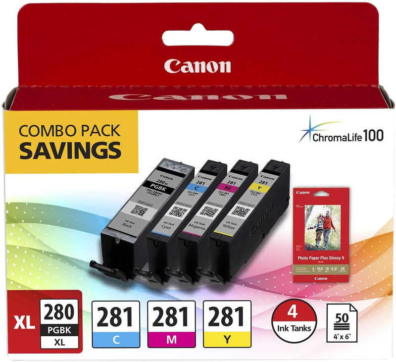 PGI-280XL/CLI-281 5 Color Pack "Canon PGI-280XL/CLI-281 5 Color Pack  Compatible to TR8520, TR7520, TS9120 Series,TS8120 Series, TS6120 Series"