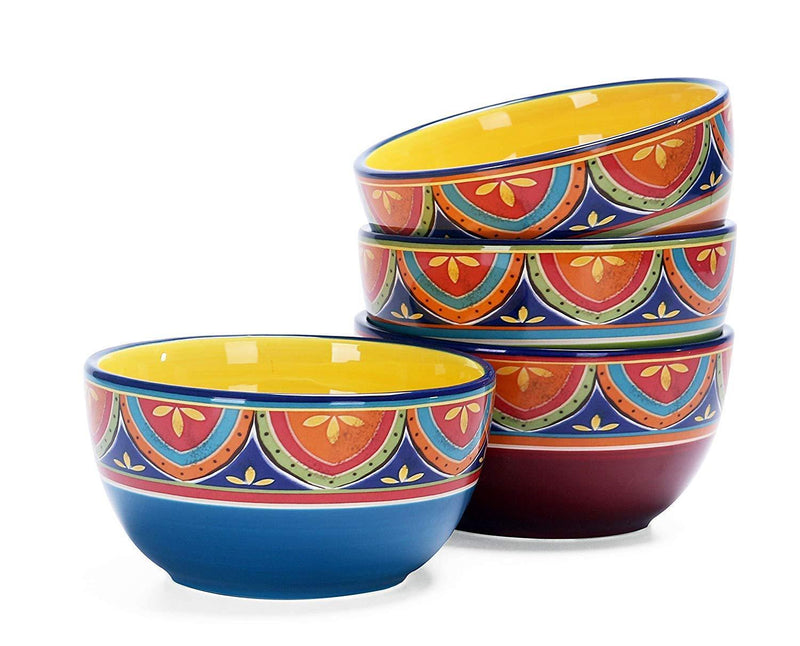 Bico Havana 26oz Ceramic Cereal Bowls Set of 4, for Pasta, Salad, Cereal, Soup & Microwave & Dishwasher Safe, House Warming Birthday Anniversary Gift