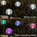 EPIC GADGET 3 Pcs Solar Garden Lights Outdoor, Color Changing & White Two LEDs, Decorative Ball Solar Lights for Patio/Lawn/Yard/Path/Landscape. (Crackled Glass)