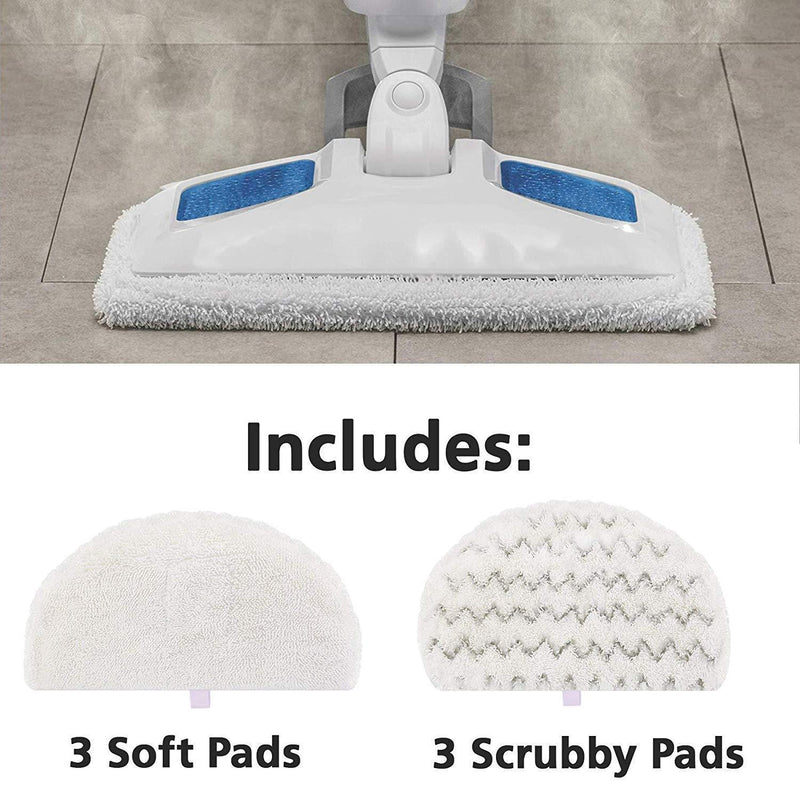 Paros Products 6 - Pack Washable/Reusable Steam Mop Pad Replacements (Quality Certified) for Bissell PowerFresh 1940 1440 1544 Series; Model 19402, 19404, 19408, 1940A, 1940Q, 1940T,...