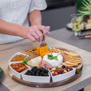 Home Perspective Cheese Cutting Board Set - Charcuterie Board Set and Cheese Serving Platter. 13 inch Meat/Cheese Board and Knife Set for Entertaining and Serving