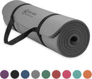 Gaiam Essentials Thick Yoga Mat Fitness & Exercise Mat with Easy-Cinch Yoga Mat Carrier Strap (72"L x 24"W x 2/5 Inch Thick)