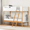South Shore 12244 Bebble Twin Modern Bunk Beds (39"), Pure White and Exotic Light Wood