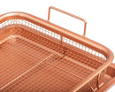 Chef’s Star Copper Crisper Tray - Ceramic Coated Cookie Tray & Mesh Nonstick Basket - Healthy Oil Free Air Frying Option For Chicken, French Fries, Onion Rings & More