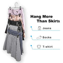 6-Tier Skirt Hangers，Space Saving Pants Hangers Sturdy Multi-Purpose Stainless Steel Pants Jeans Slack Skirt Hangers with Clips Non-Slip Closet Storage Organizer（3pack