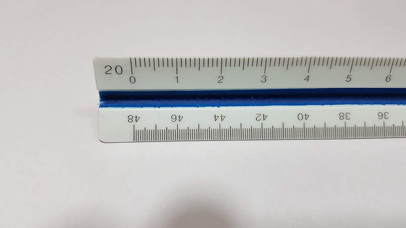 Triangular Engineering Scale Ruler by Ferocious Viking with Color-Coded Grooves with Fractions of an inch 1:10, 1:20, 1:30, 1:40, 1:50, 1:60