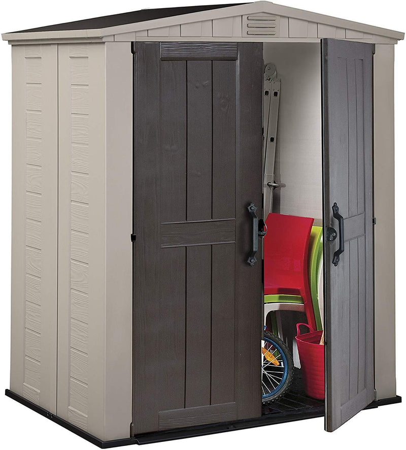 Keter Factor Large 6 x 3 ft. Resin Outdoor Backyard Garden Storage Shed