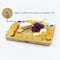 Home Perspective Extra Large Bamboo Cheese Board and Knife Set - Charcuterie Platter Tray Holds 6 Knives, 4 Forks and 2 Ceramic Cups with New Magnetic tray
