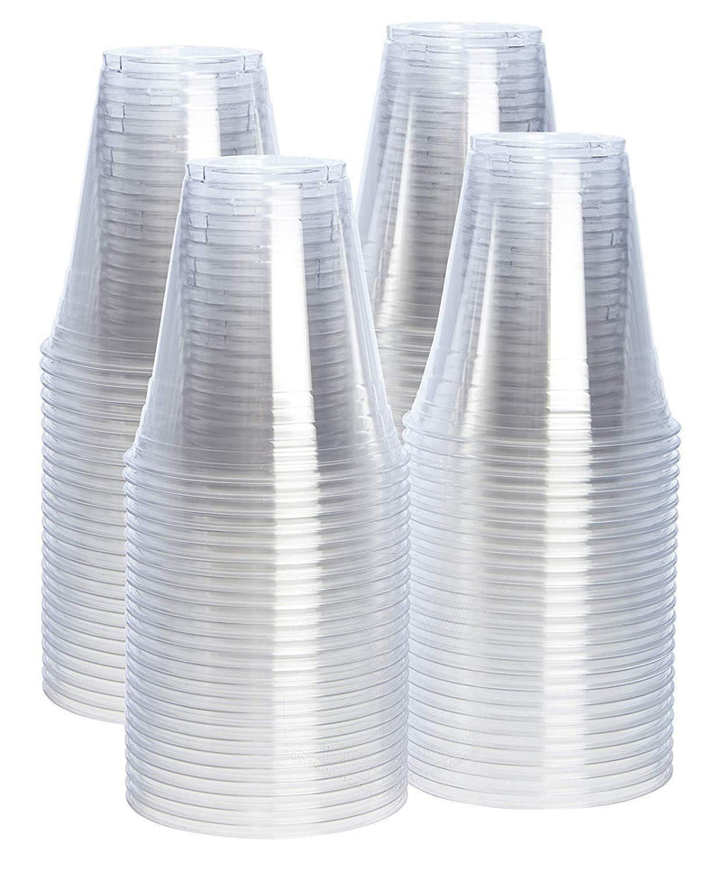 [100 Pack - 9 oz.] Crystal Clear PET Plastic Cups, Party Cups by Comfy Package