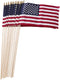 Set of 12 Bulk American Flags: 12" x 18" Small American Flags on Wooden Sticks from Darice