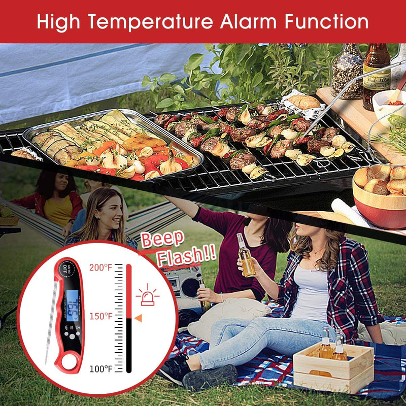 A ALPS Meat Thermometer Instant Read Food Thermometer for Grilling Dual Probe Digital Ultra Fast Thermometer with Backlight and Alarm Function for Outdoor Cooking, BBQ