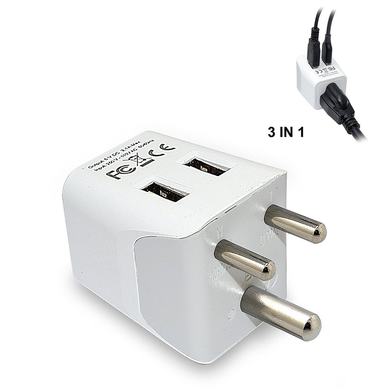 Ceptics CTU-16 USA to Australia, New Zealand, China Travel Adapter Plug with Dual USB - Type I - Dual Inputs - Ultra Compact