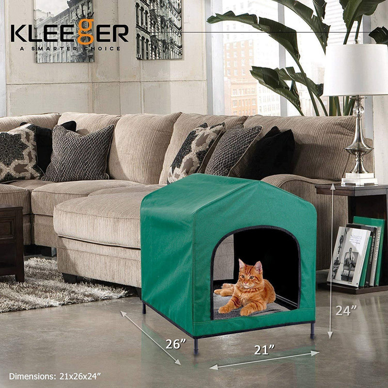 Kleeger Premium Canopy Pet House Retreat – Waterproof Indoor & Outdoor Shelter - Suitable for Cats & Small Dogs - Lightweight, Portable & Comfortable - Breathable Mesh Floor