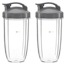 32oz Replacement Cups with Flip Top To Go Lid for NutriBullet 600w and Pro 900w Blender (2 Pack) by Preferred Parts