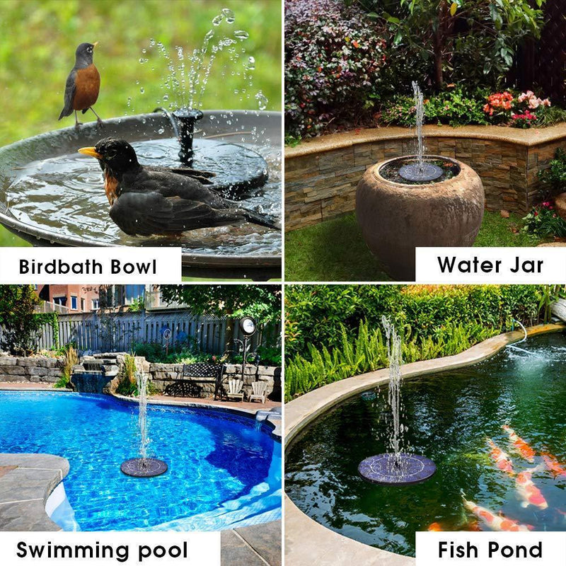 Biling Solar Bird Bath Fountain Pump, 2.5W Solar Fountain Pump with 800 mAh Battery Backup, Free Standing Solar Powered Water Fountain Pump for Bird Bath Garden Pond Pool Outdoor