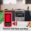 Veken Wireless Digital BBQ Meat Thermometer Remote Cooking Food Grill Thermometer with Dual Probes for Grilling Oven Smoker Thermometer Kitchen Tools, Battery Included (230 Feet), Red