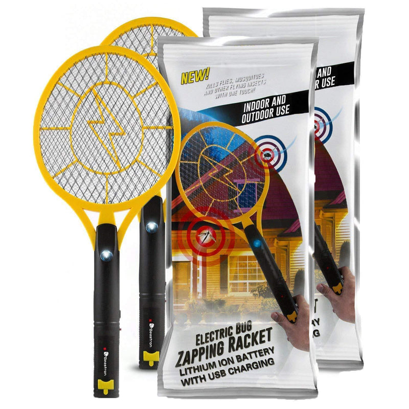 Beastron Bug Zapper Racket, Electric Fly Killer with USB Rechargeable, Bright Led Light and Unique 3-Layer Safety Mesh Safe to Touch for Indoor and Outdoor Pest Control