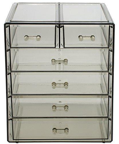 Sorbus Cosmetics Makeup and Jewelry Big Storage Display-Stylish Vanity, Bathroom Case, 4 Large, 2 Small Drawers, Clear