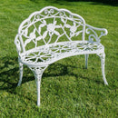 LEAN ON US Belleze Antique Designed Rose Style Outdoor Patio Park Garden Bench Bronze Love Seat Cast Iron Backyard Porch Home Pool