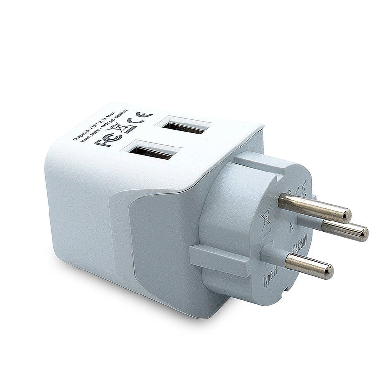 Ceptics CTU-16 USA to Australia, New Zealand, China Travel Adapter Plug with Dual USB - Type I - Dual Inputs - Ultra Compact