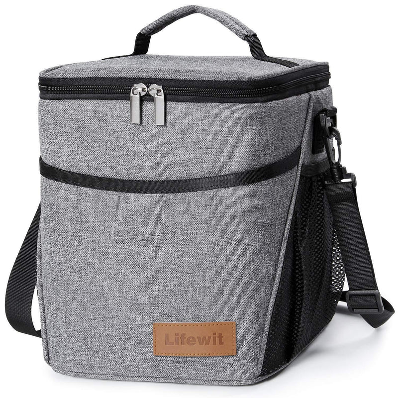 Lifewit Insulated Lunch Box Lunch Bag for Adults Men Women, 9L (12-Can) Soft Cooler Bag, Water-Resistant Leakproof Thermal Bento Bag for Work/School/Picnic, Grey