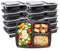 DuraHome - Round Meal Prep Containers with Lids 28oz. Pack of 10 BPA-Free Round Microwaveable Black Plastic Food Storage Container