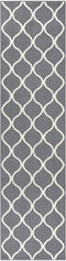 Maples Rugs Rebecca 2'6 x 10' Non Skid Hallway Carpet Entry Rugs Runners for Kitchen and Entryway, Grey/White
