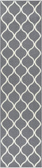 Maples Rugs Rebecca 2'6 x 10' Non Skid Hallway Carpet Entry Rugs Runners for Kitchen and Entryway, Grey/White