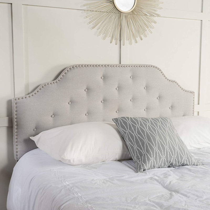 Austell Light Grey Fabric Queen/Full Headboard