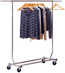 DecoBros Supreme Commercial Grade Double Rail Garment Rolling Rack, Chrome Finish