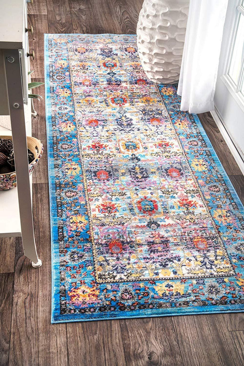 nuLOOM Blue Persian Floral Romona Rug, 2 Feet 6 Inches by 7 Feet 10 Inches