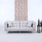 Divano Roma Furniture Collection - Modern Plush Tufted Linen Fabric Splitback Living Room Sleeper Futon (Light Grey)