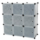 C&AHOME 8 Cube Storage Organizer Toy Rack Cabinet Wardrobe DIY Black Closet with White Doors