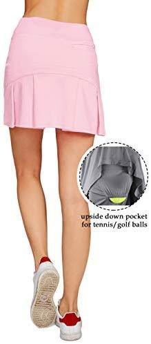 Cityoung Women's Casual Pleated Tennis Golf Skirt with Underneath Shorts Running Skorts