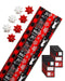 American Greetings Christmas Bulk Gift Wrapping Paper Set with Gridlines and Bows and Gift Tags; Red, Black and White, Plaid, Script, Reindeer and Snowflakes