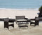 Modern Outdoor Garden, Patio 4 Piece Seat - Gray, Espresso Wicker Sofa Furniture Set (Grey)