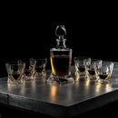 Premium Crystal Decanter Set by Luxe Crystal & Glass, 7-Piece Set in Black Gift Box