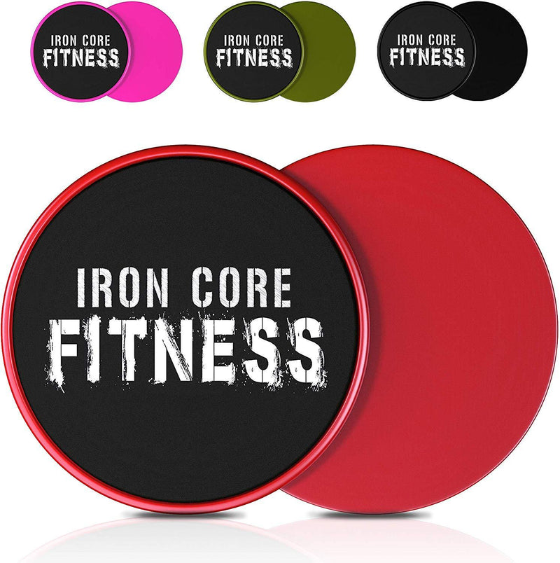 Iron Core Fitness 2 x Dual Sided Core Sliders Ultimate Core Trainer | Gym, Home Abdominal & Total Body Workout Equipment | for use on All Surfaces