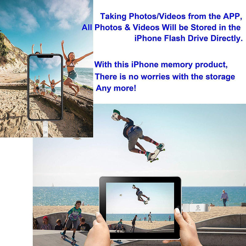 Photo-Stick-for-iPhone-Storage 256GB iPhone-Memory iPhone USB for Photos iPhone USB Flash Drive Memory for iPad External iPhone Storage iPhone Thumb Drive for iPad Photo Stick Mobile for iPhone USB
