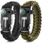 X-Plore Gear Emergency Paracord Bracelets | Set of 2| The Ultimate Tactical Survival Gear| Flint Fire Starter, Whistle, Compass & Scraper | Best Wilderness Survival-Kit for Camping/Fishing & More