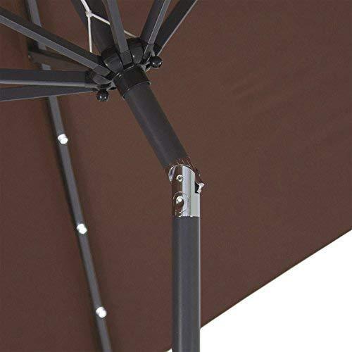 Best Choice Products 10-Foot Solar Powered Aluminum Polyester LED Lighted Patio Umbrella w/Tilt Adjustment and Fade-Resistant Fabric, Green