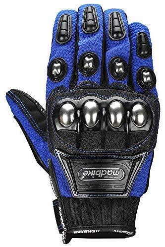 ILM Alloy Steel Bicycle Motorcycle Motorbike Powersports Racing Touchscreen Gloves (M, BLUE)