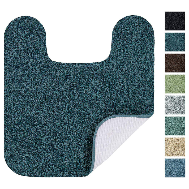 Maples Rugs Bathroom Colorsoft 20" x 21.5" Non Slip Washable Contour Toilet Rug [Made in USA] Soft & Quick Dry for Bath Floor Chocolate Nib