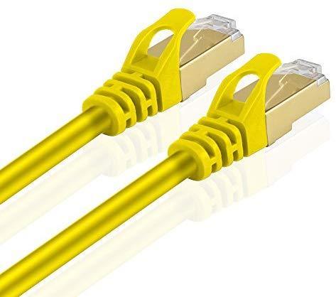 TNP Cat6 Ethernet Patch Cable (10 Feet) - Professional Gold Plated Snagless RJ45 Connector Computer Networking LAN Wire Cord Plug Premium Shielded Twisted Pair (White)