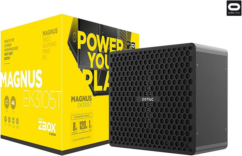 ZOTAC Magnus EC52070D Super Compact Mini PC GeForce RTX 2070, Intel Core i5-8400T 6-core Processor, Killer Networking, 8GB DDR4/128GB SSD/1TB HDD Windows 10 Home 64-bit System, ZBOX-EC52070D-U-W2B